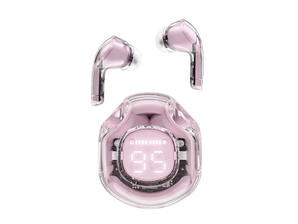 82371 acefast bezdrotove sluchadla t8 bluetooth 5 3 usb c ai redukcia sumu hovorov ipx4 digitalny displej 480 mah lotus pink