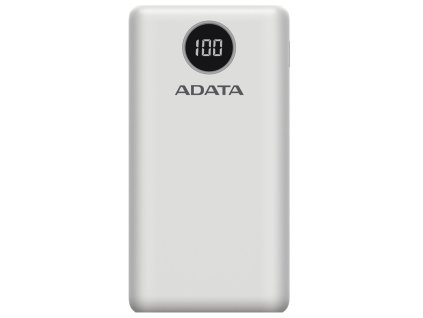 82572 adata power banka ap20000qcd 20 000 mah quick charge 3 0 18 w pd micro usb usb c 2 usb a digitalny displej biela