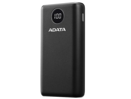 82569 adata power banka ap20000qcd 20 000 mah quick charge 3 0 18 w pd micro usb usb c 2 usb a digitalny displej cierna