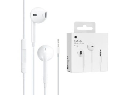 82587 7 apple originalne sluchadla a1472 mnhf2zm a drotove jack 3 5 mm s mikrofonom blister biele