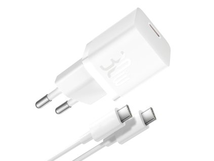 81777 7 baseus gan nabijacka p10110902213 00 usb c 30 w rychle nabijanie kabel usb c 100 w 1 m moon white