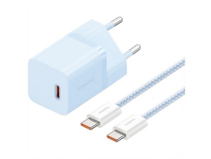 81780 8 baseus gan nabijacka p10110902313 00 usb c 30 w rychle nabijanie kabel usb c 100 w 1 m galaxy blue