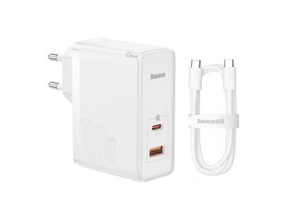 82026 6 baseus gan5 pro nabijacka ccgp090202 usb c usb 100 w kabel usb c 1 m biela