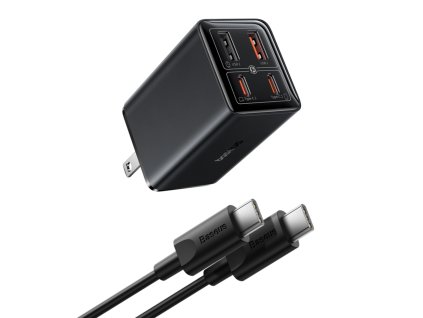 81792 baseus gan6 pro sietova nabijacka us plug p10162702113 00 2 usb 2 usb c 65 w usb c kabel 100 w 1 m cierna