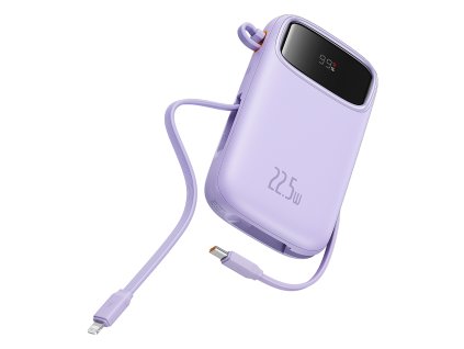 82008 baseus power banka qpow pro p10055002513 00 lightning 2 usb c usb a 20 000 mah 22 5 w usb c kabel 30 cm fialova