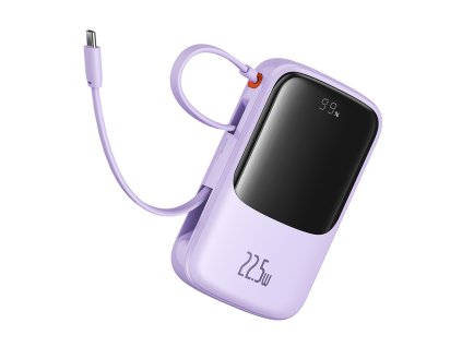 81972 baseus power banka qpow pro p10067101513 00 lightning 2 usb c usb a 10 000 mah 22 5 w usb c kabel fialova