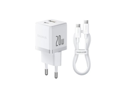 82884 baseus sietova nabijacka palm p10111608213 01 2v1 rychlonabijacka usb usb c kabel usb c 20w 5v 3a 1m biela moon white