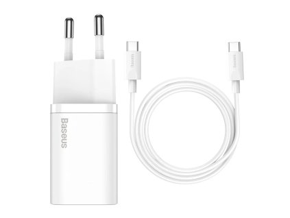 81525 baseus sietova nabijacka super si tzccsup l02 usb c pd 25w 3a usb c kabel 1m biela