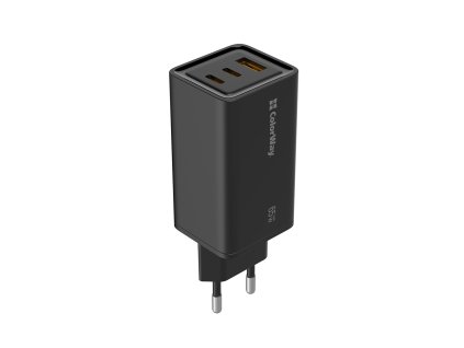 82974 colorway sietova nabijacka cw chs039pd bk usb qc 2 usb c pd gan3 pro rychlonabijanie 65w auto id cierna