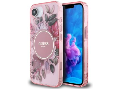 87759 guess iml flowers magsafe obal na iphone 16e ruzovy