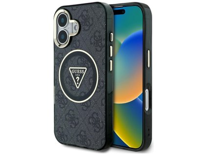 87696 guess iml metal glitter 4g circle triangle magsafe obal na iphone 16 cierny