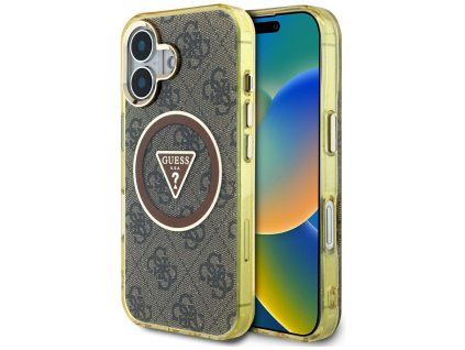 87702 guess iml metal glitter 4g circle triangle magsafe obal na iphone 16 hnedy