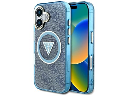 87705 guess iml metal glitter 4g circle triangle magsafe obal na iphone 16 modry