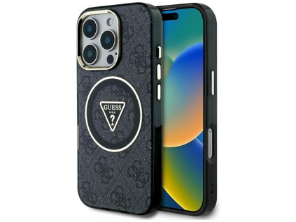 87720 guess iml metal glitter 4g circle triangle magsafe obal na iphone 16 pro max cierny