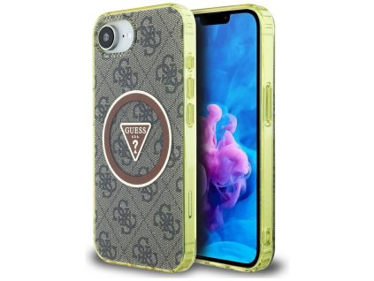 87690 guess iml metal glitter 4g circle triangle magsafe obal na iphone 16e hnedy