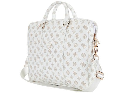 87462 guess taska na notebook 16 peony triangle logo ekologicka koza unisex odnimatelny a nastavitelny popruh biela