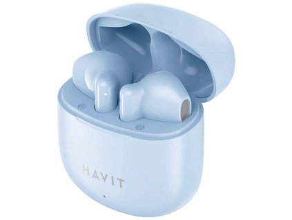 82665 havit bezdrotove sluchadla tw976 tws bluetooth 5 3 mikrofon usb c 300mah modre