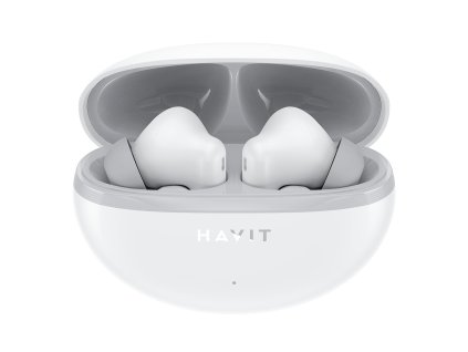 82719 havit bezdrotove sluchadla tw986 tws bluetooth 5 4 mikrofon enc usb c 400mah biele