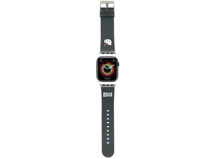 86178 hello kitty kozeny remienok s motivom kitty hlavicky pre apple watch 1 10 se se 2 38 40 41 42 mm cierny