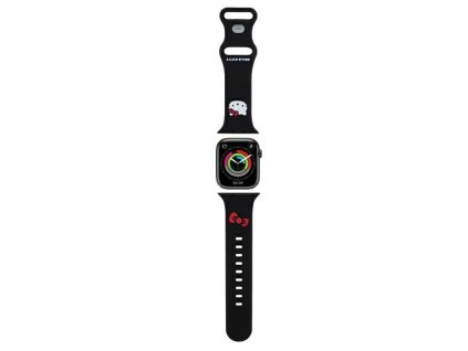 86184 hello kitty silikonovy remienok s motivom kitty hlavicky pre apple watch 1 10 se se 2 38 40 41 42 mm cierny