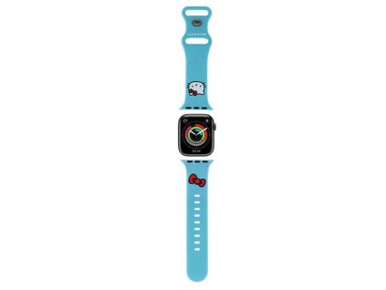 86193 hello kitty silikonovy remienok s motivom kitty hlavicky pre apple watch 1 10 se se 2 38 40 41 42 mm modry