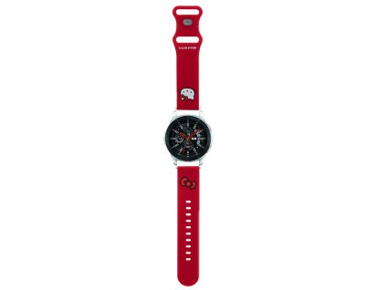 87315 hello kitty silikonovy remienok s motivom kitty hlavicky pre samsung watch 46 mm watch 3 huawei watch gt 2 gt 3 46 mm cerveny
