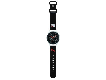87309 hello kitty silikonovy remienok s motivom kitty hlavicky pre samsung watch 46 mm watch 3 huawei watch gt 2 gt 3 46 mm cierny