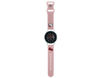 87312 hello kitty silikonovy remienok s motivom kitty hlavicky pre samsung watch 46 mm watch 3 huawei watch gt 2 gt 3 46 mm ruzovy