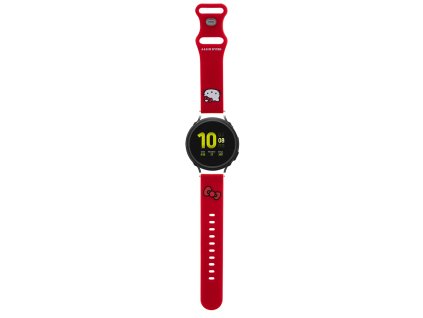 87303 hello kitty silikonovy remienok s motivom kitty hlavicky pre samsung watch 4 5 huawei watch gt 3 42 mm gt 3 pro 43 mm cerveny