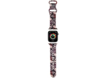 86199 hello kitty silikonovy remienok s motivom stitkov a graffiti pre apple watch 1 10 se se 2 38 40 41 42 mm ruzovy