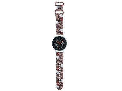 87330 hello kitty silikonovy remienok s motivom stitkov a graffiti pre samsung watch 46 mm watch 3 huawei watch gt 2 gt 3 46 mm ruzovy