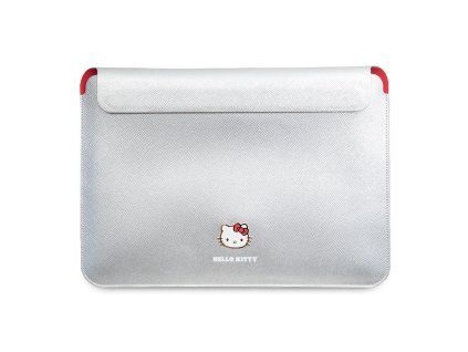 87285 hello kitty 14 ochranne puzdro na notebook z pu koze s kovovym logom strieborne