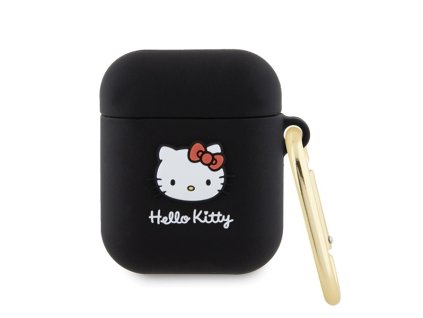 82737 hello kitty silicone 3d kitty head puzdro pre apple airpods 1 2 cierne
