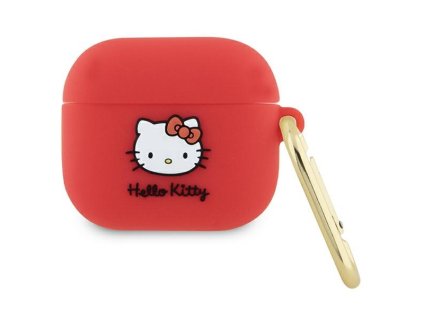 82752 hello kitty silicone 3d kitty head puzdro pre apple airpods 3 cervene
