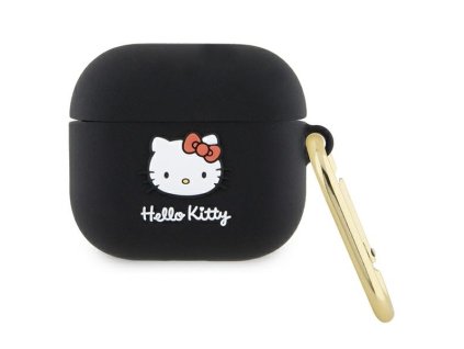 82749 hello kitty silicone 3d kitty head puzdro pre apple airpods 3 cierne