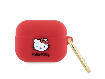 82776 hello kitty silicone 3d kitty head puzdro pre apple airpods pro 1 cervene