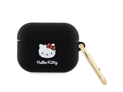 82782 hello kitty silicone 3d kitty head puzdro pre apple airpods pro 1 cierne