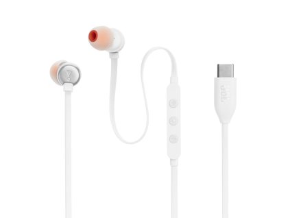 82836 jbl 310c kablove sluchadla usb c hi res audio pure bass 3 tlacidlove ovladanie s mikrofonom biele