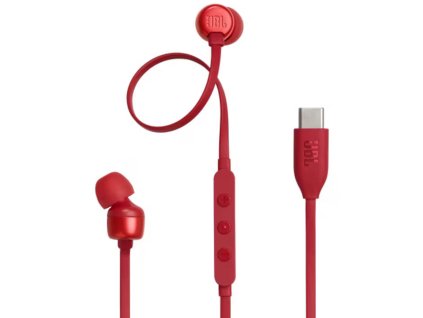 82797 jbl 310c kablove sluchadla usb c hi res audio pure bass 3 tlacidlove ovladanie s mikrofonom cervene