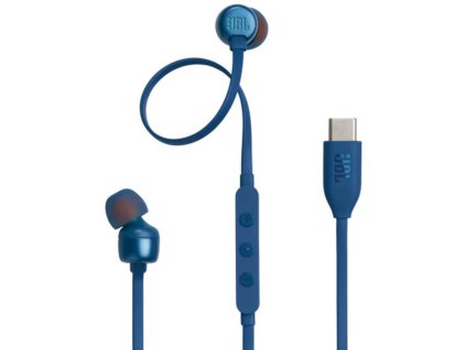 82794 jbl 310c kablove sluchadla usb c hi res audio pure bass 3 tlacidlove ovladanie s mikrofonom modre