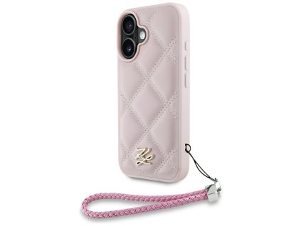 77406 karl lagerfeld quilted initial logo chain strap puzdro pre iphone 16 ruzove