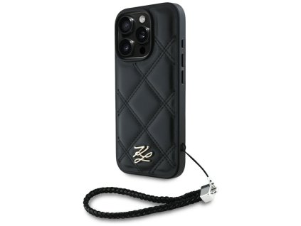 77397 karl lagerfeld quilted initial logo chain strap puzdro pre iphone 16 pro max cierne