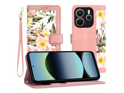 87477 techsuit flipcraft knizkove puzdro na xiaomi redmi note 14 4g 163 25 76 55 8 16 mm sweetheart pink