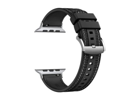 86058 techsuit watchband 35mm w051 remienok pre apple watch 1 10 se se 2 ultra ultra 2 42 44 45 46 49 mm cierny