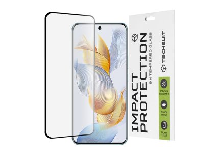 79515 techsuit 111d full cover full glue glass 3d curved screen tvrdene sklo pre honor 90 cierne
