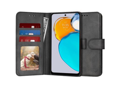 85386 techsuit diary book kozene knizkove puzdro na motorola moto e22s cierne