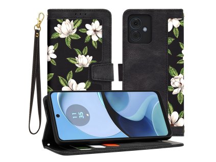 85587 techsuit flipcraft knizkove puzdro s remienkom na motorola moto g14 kvety usvitu