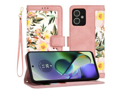 85629 techsuit flipcraft knizkove puzdro s remienkom na motorola moto g54 power edition g64 ruzova sweetheart