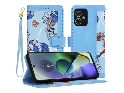 85632 techsuit flipcraft knizkove puzdro s remienkom na motorola moto g54 power edition g64 ziariva modra