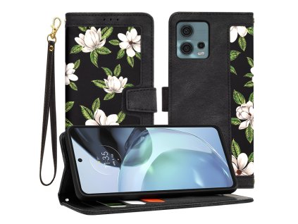 85542 techsuit flipcraft knizkove puzdro s remienkom na motorola moto g72 kvety usvitu